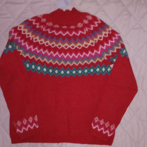 *Price Drop* New Croft & Barrow Fair Isle Mockneck Pullover, size M - Picture 3 of 6